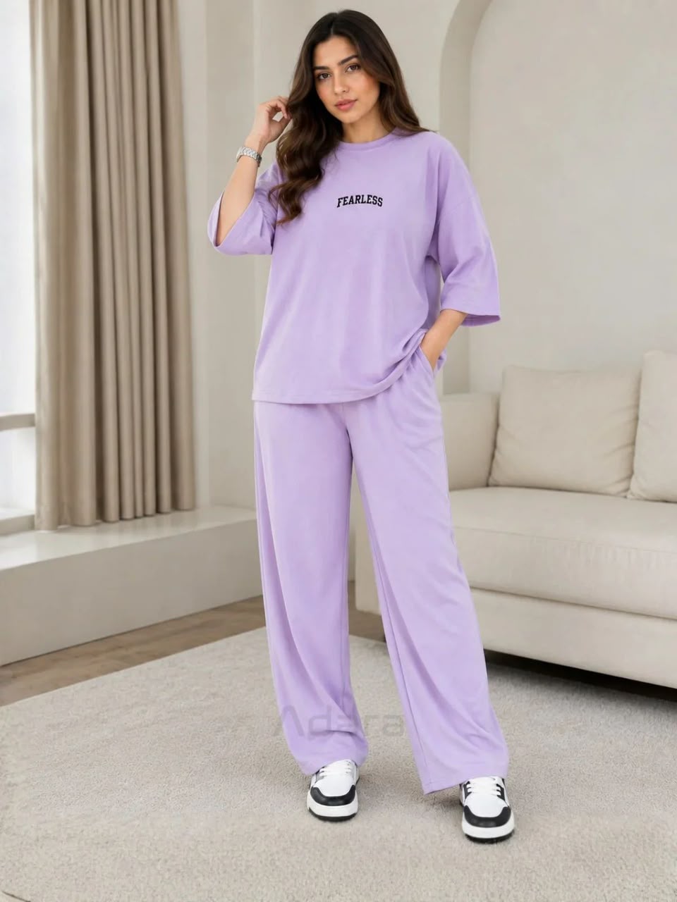 OUTRIX Fearless Premium Co-Ord Set – Oversized Tee & Wide-Leg Trouser
